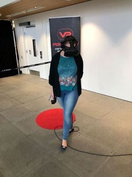 Angela Prentner-Smith in VR headset
